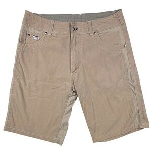Kuhl Rydr Mens Shorts 32 Khaki Tan Rugged Hiking Outdoor Utility Cargo 10 Inseam